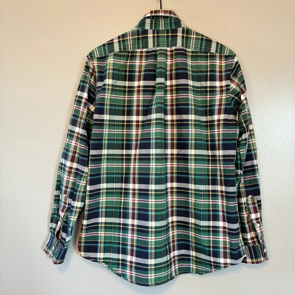 Ralph Lauren Large Classic Fit Cotton Oxford Plaid Button Down Shirt Blue Green - Picture 5 of 7